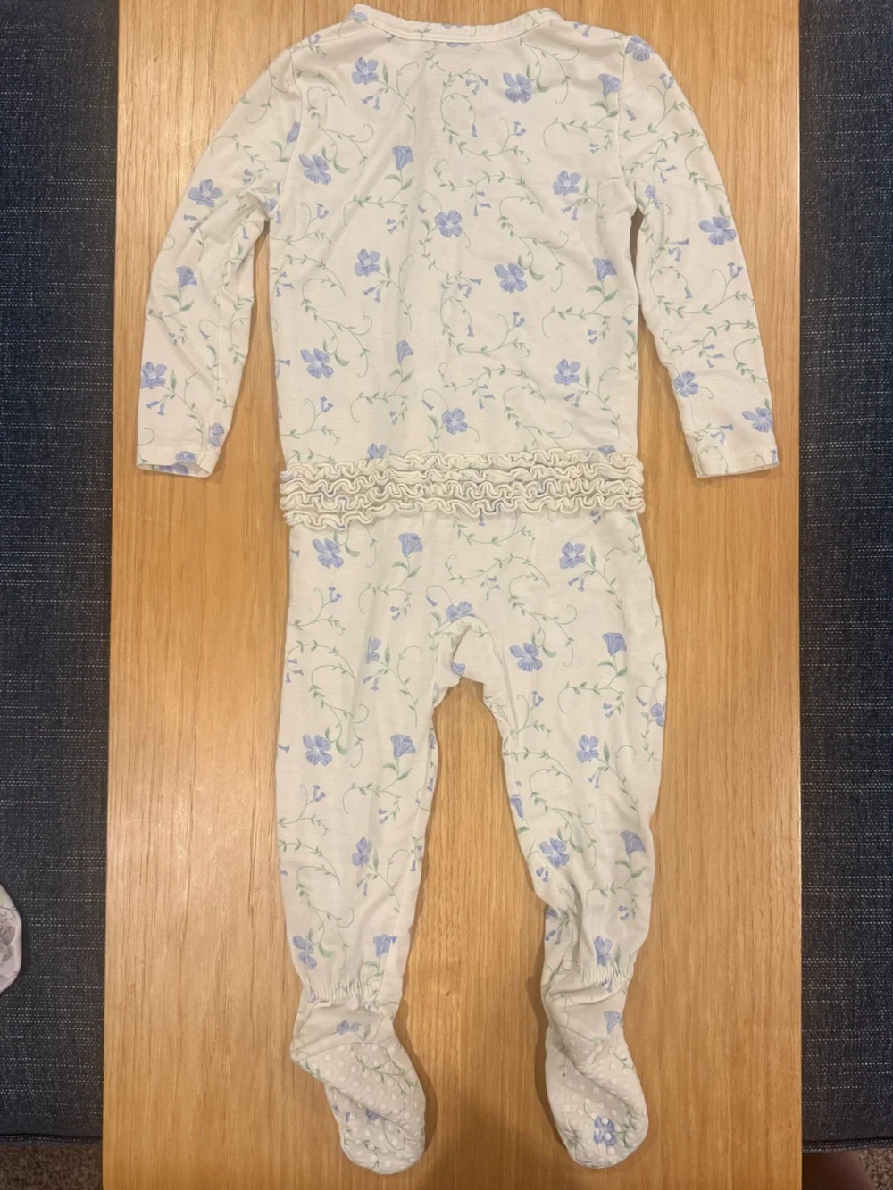 Angel Dear Cream Footed One-Piece sleeper pajamas 9-12m